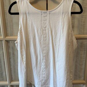J. Jill Eyelet Tank Top with Split Back